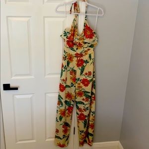 Floral halter jumpsuit
